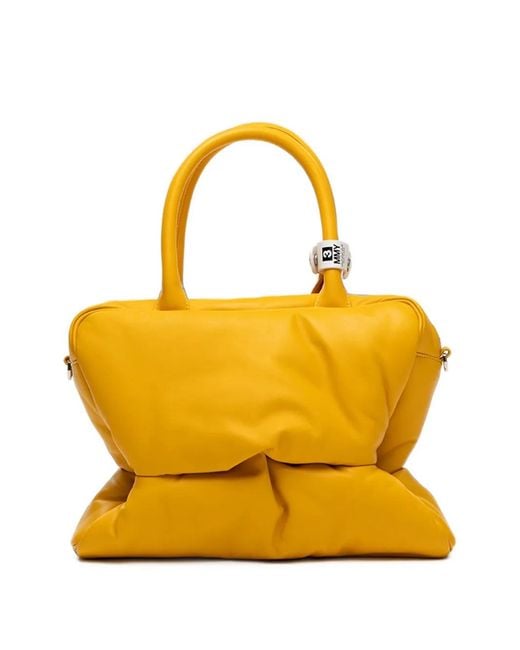Maison Mihara Yasuhiro Yellow "Pucker" Puffer Square Bag