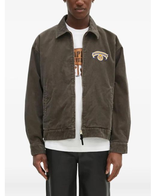 Neighborhood Leather Jacket in Brown for Men | Lyst