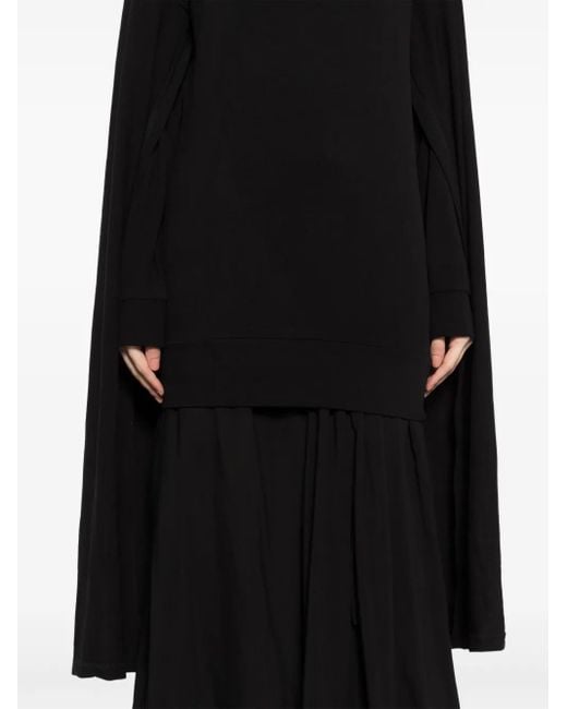 Yohji Yamamoto Black Layered Hanging Sleeves Top