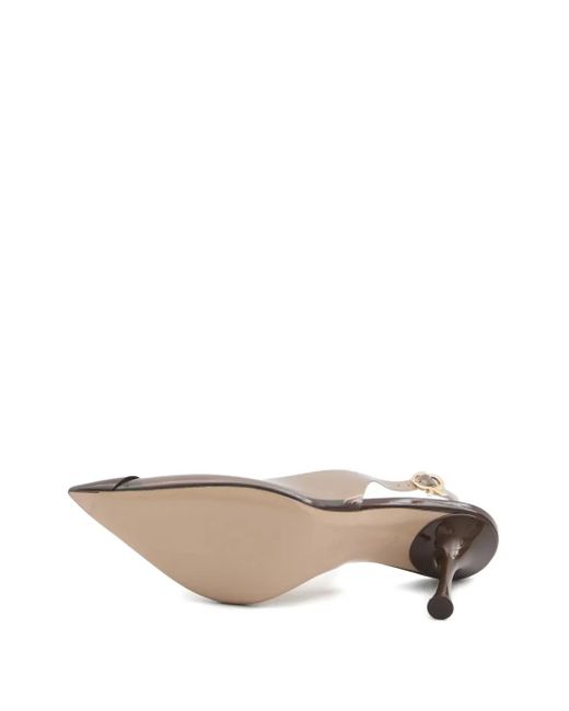 Gianvito Rossi Metallic 85Mm Diana Patent-Effect Slingback Pumps