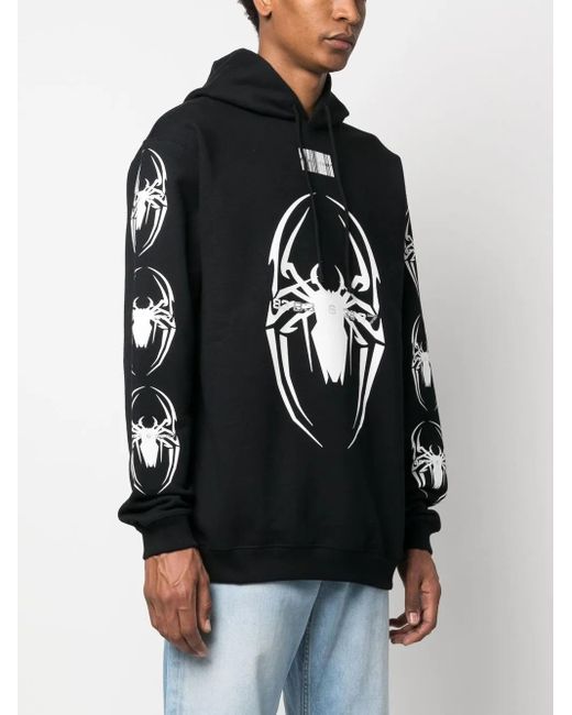 VTMNTS Black Logo Print Hoodie for men
