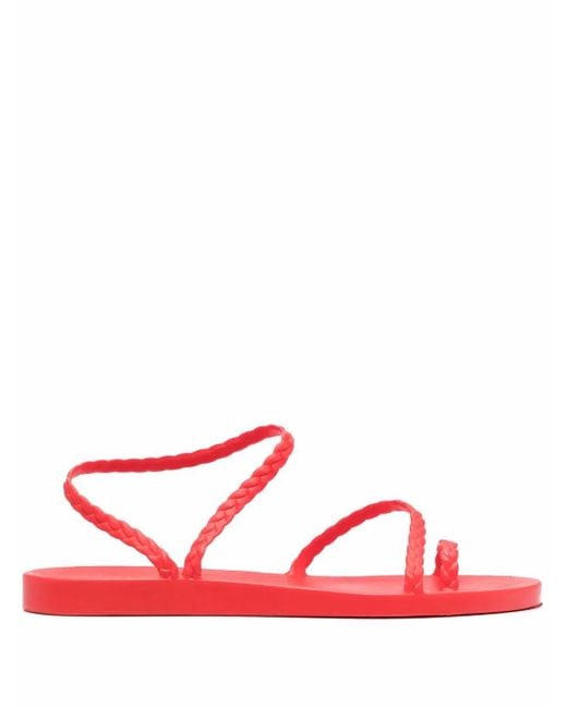 Ancient Greek Sandals Red Eleftheria Jelly Flip Flops