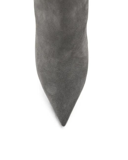 Jimmy Choo Gray Frankie Ab Pointed-Toe Stiletto-Heel Ankle Boots