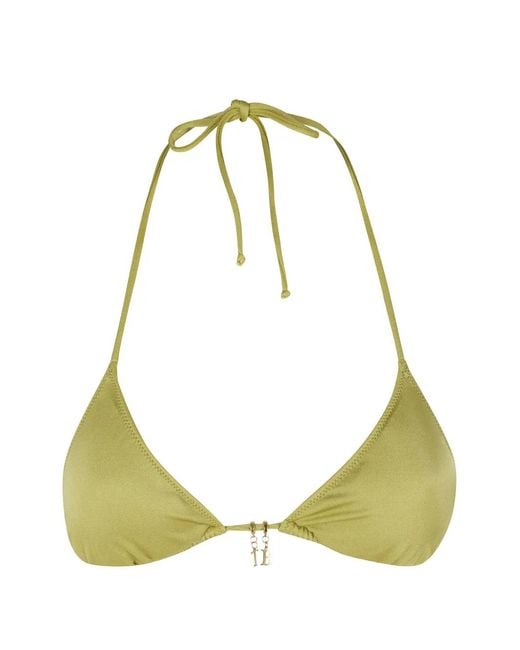 Mc2 Saint Barth Green Leah Charm-Detail Bikini Top