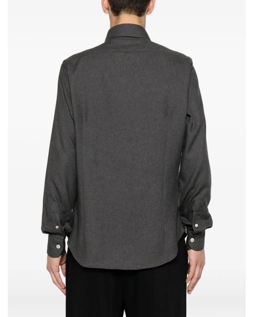 Eleventy Gray Button-Up Long-Sleeve Shirt for men