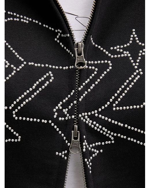 Vans Black Rhinestone-Embellished Zip-Up Hoodie
