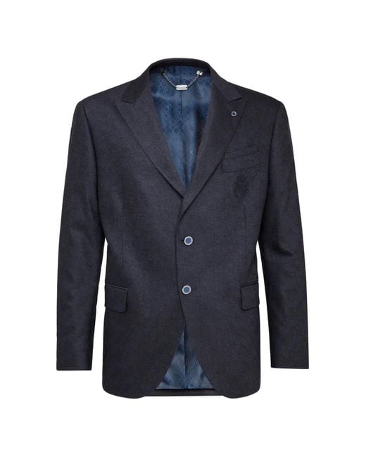 Billionaire Blue Blazer À Détail De Logo for men