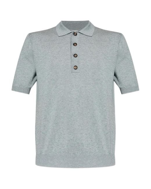 Eleventy Blue Buttoned Polo Shirt for men