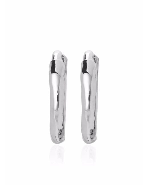 Monica Vinader White Ziggy Huggie Earrings