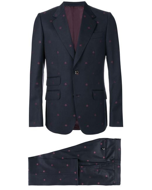 Gucci Blue Heritage Bees Two Piece Suit for men
