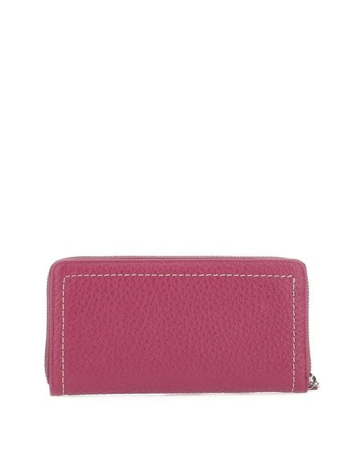 Gianni Chiarini Purple Zip Grain Leather Wallet