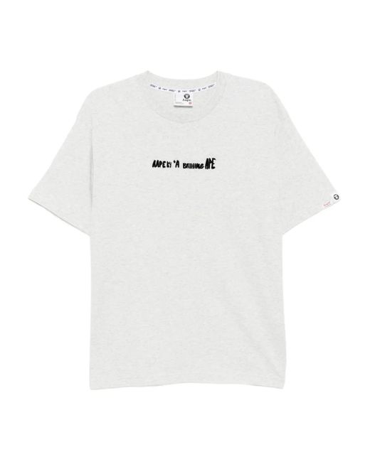 Aape By A Bathing Ape White Short Sleeves T-Shirt for men