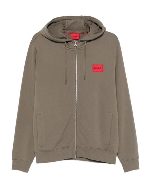 メンズ HUGO ジップアップ パーカー Brown