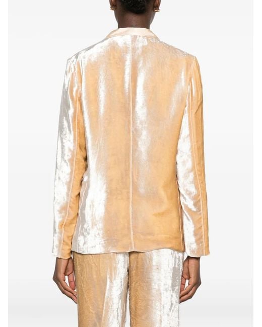 Forte_forte Natural Velvet Shawl-Lapel Blazer