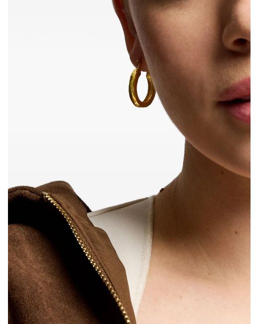 Ottoman Hands Metallic Caprice Hoop Earrings