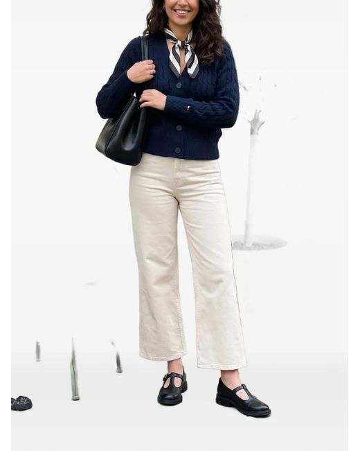 Tommy Hilfiger Blue Cable-Knit Cardigan