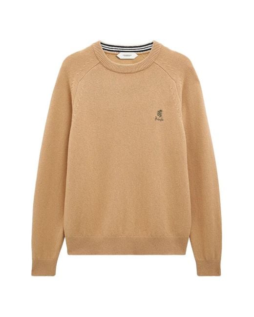 Pringle of Scotland Natural Crew-Neck Logo Sweater for men