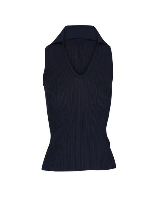 Agnona Blue V-Neck Sweater