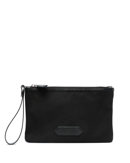 Tom Ford Black Leather Clutch Bag for men