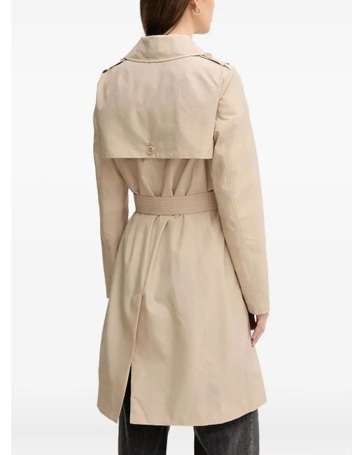 Joop! Natural Double-Breasted Belted Trench Coat