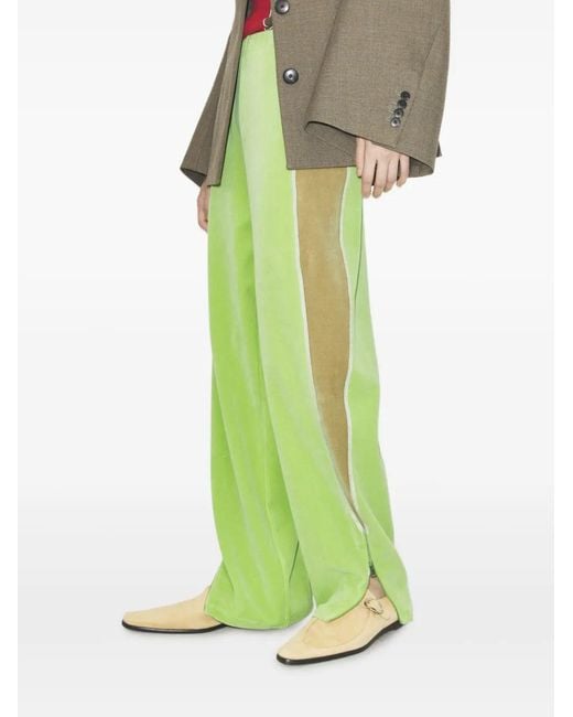 Tory Burch Green Stripe Zip Sweatpant
