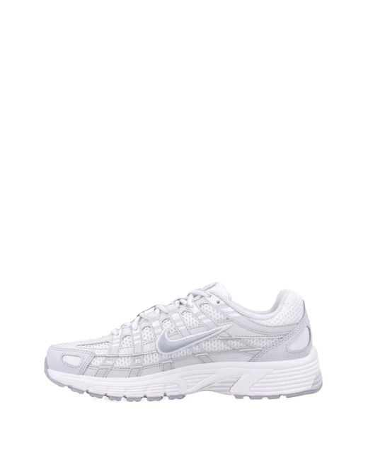 Nike White P-6000 Mesh Panelled Sneakers