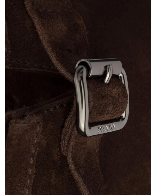 Prada Black Suede Mid-Calf Boots