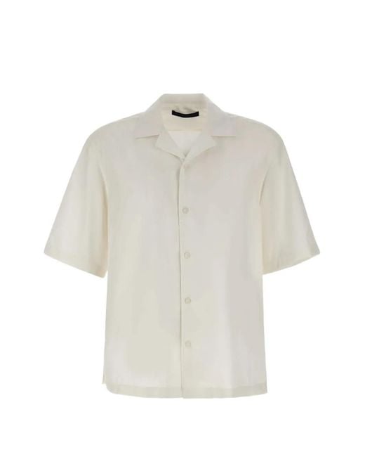 Boss White Short-Sleeve Oversized Shirt for men