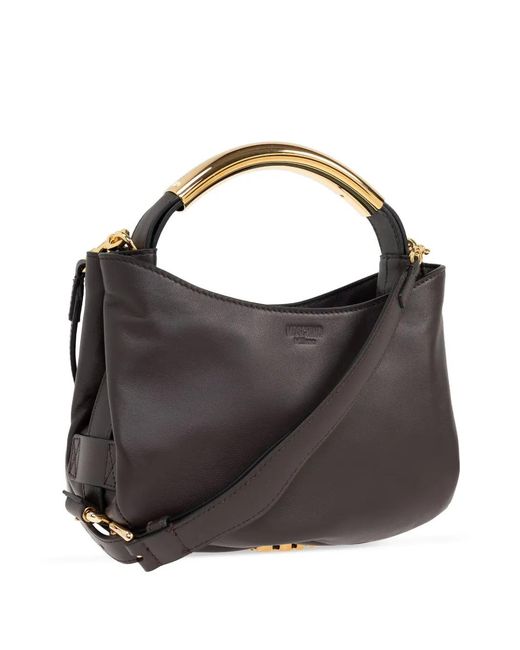 Moschino Black Leather Tote Bag