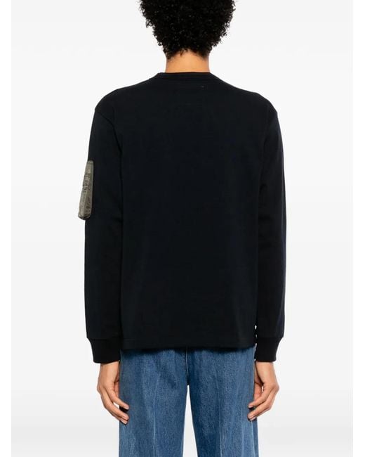 Sacai Black Utility-Pocket Long-Sleeve T-Shirt for men