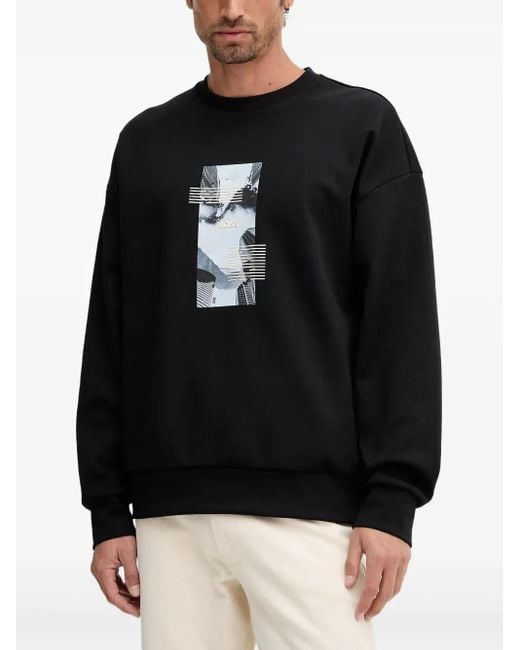 Boss Black Stenson Zone Graphic Crew-Neck Sweatshirt for men