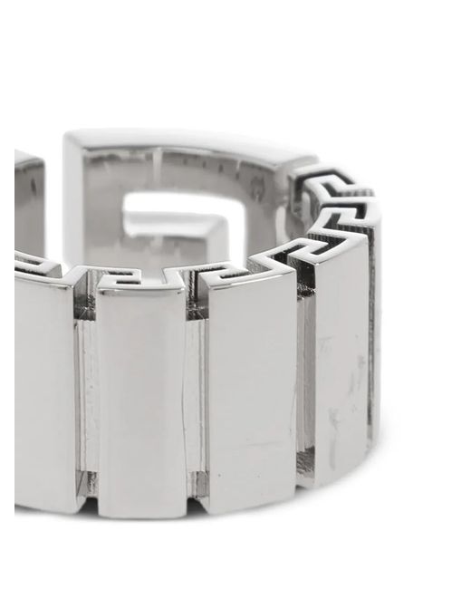 Versace White Greca Ring