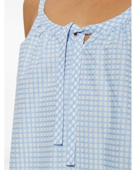 Posse Blue Lila Gingham Tie-Fastening Mini Dress