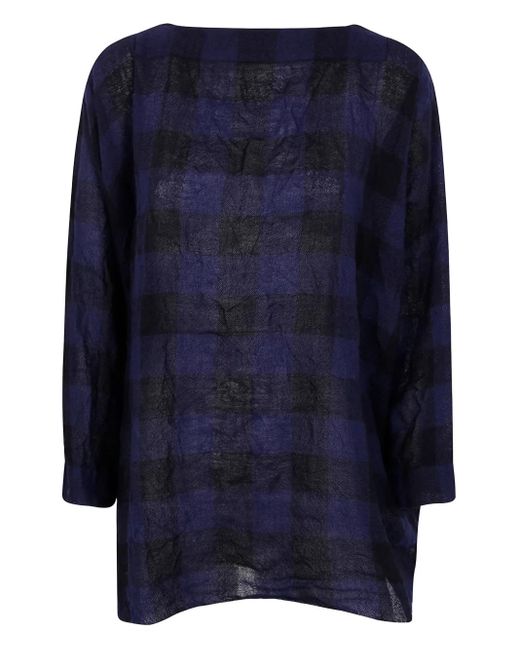 Blusa A Quadri di Daniela Gregis in Blue