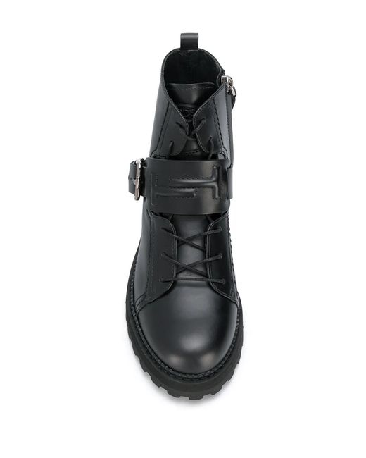 Tod's Black Buckled Strap Boots