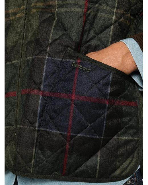 Barbour Black Tartan-Pattern Waistcoat for men