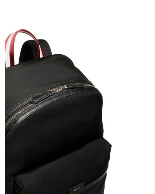 Bally Black Code Leather Backpack for men