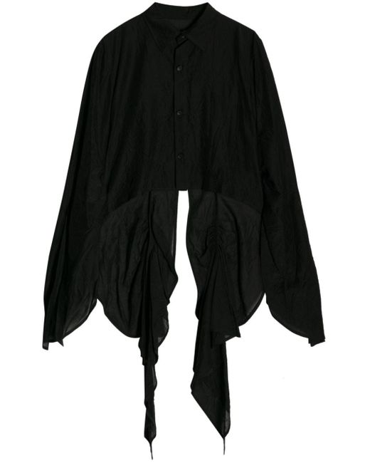 Yohji Yamamoto Black Asymmetrisches Hemd