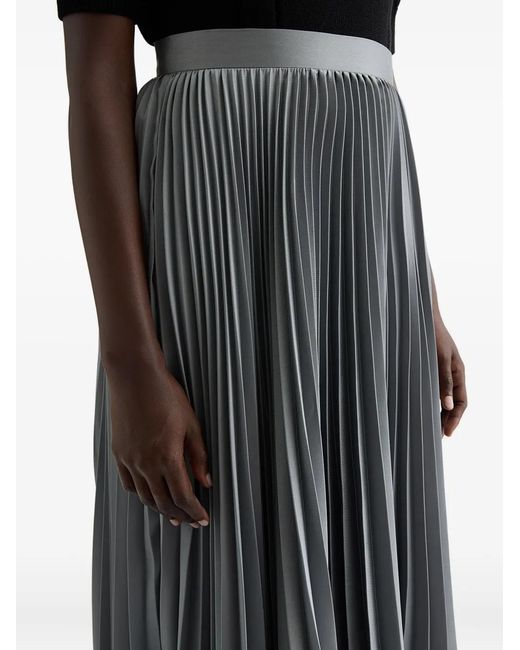Jil Sander Gray Pleated-Design Skirt
