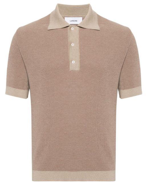 Lardini Brown Fine-knit Cotton Polo Shirt for men