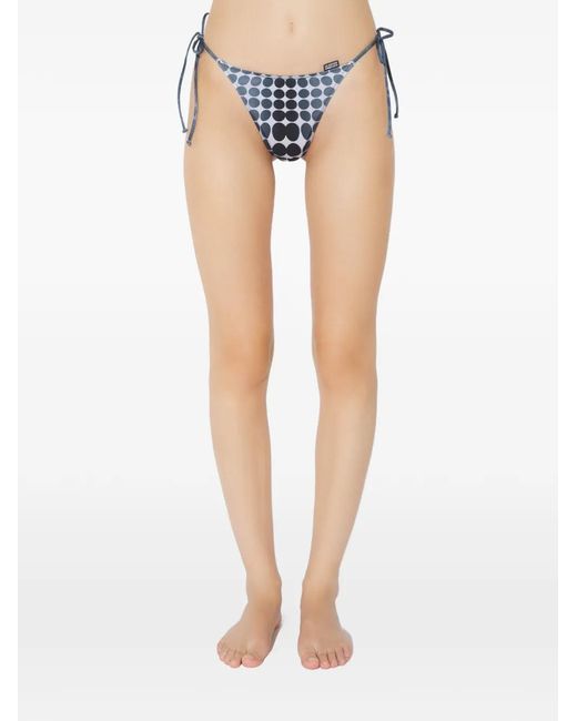 Jean Paul Gaultier Blue Dots-Print Tie Bikini Set
