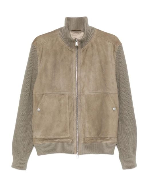 Boss Natural Zip-Up Bomber Jacket for men