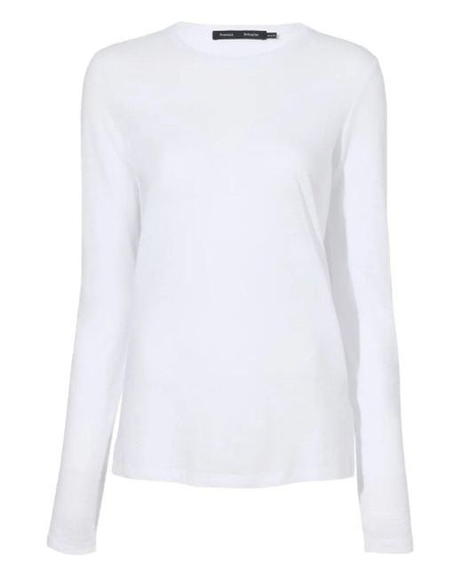 Long-sleeve jersey T-shirt Proenza Schouler de color White