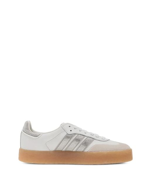 Adidas White Samba Three-Stripe Platform Sneakers