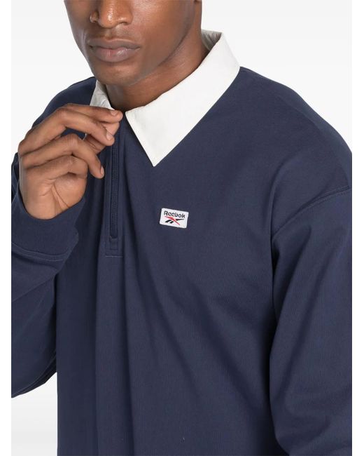 Reebok Blue Court Sport Quarter-Zip Sweatshirt for men