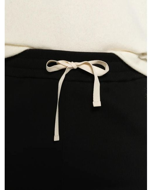 Jil Sander Black Logo-Embroidered Drawstring Trousers for men