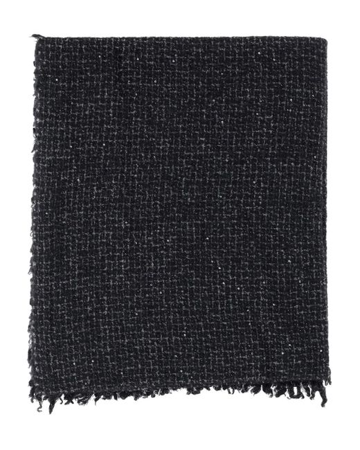Sciarpa Con Paillettes E Orlo Sfrangiato di Faliero Sarti in Black