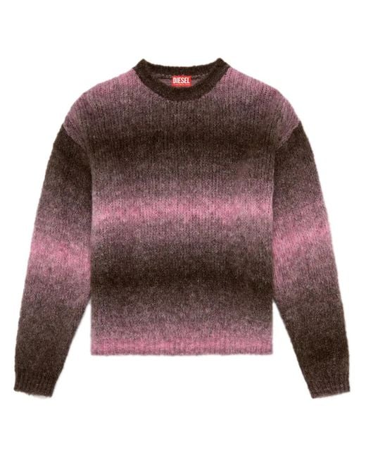DIESEL Red K-Rasta Gradient-Knit Sweater for men