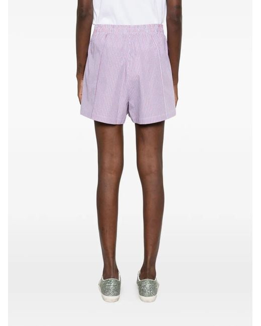 Autry Purple Short Rayé À Broderies