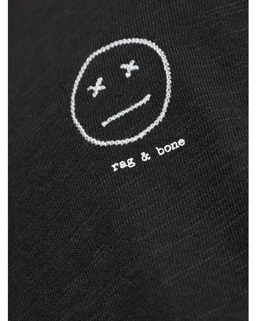 Rag & Bone Black Logo-Embroidered T-Shirt for men